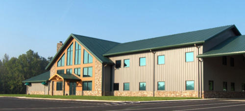 Steel building.